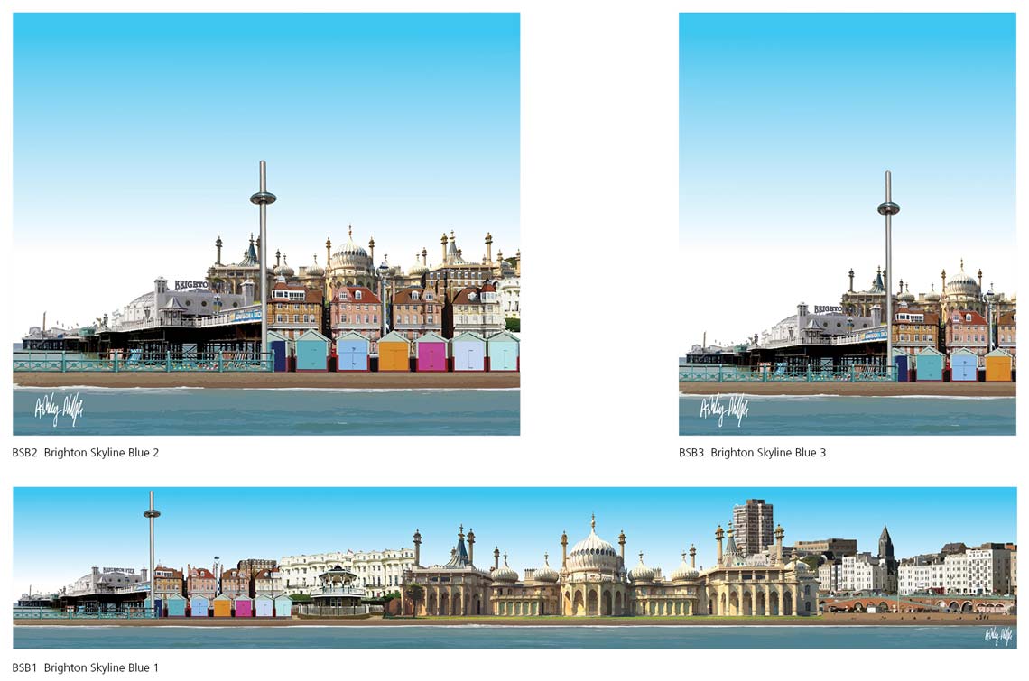 Brighton Skyline Printed on Glass